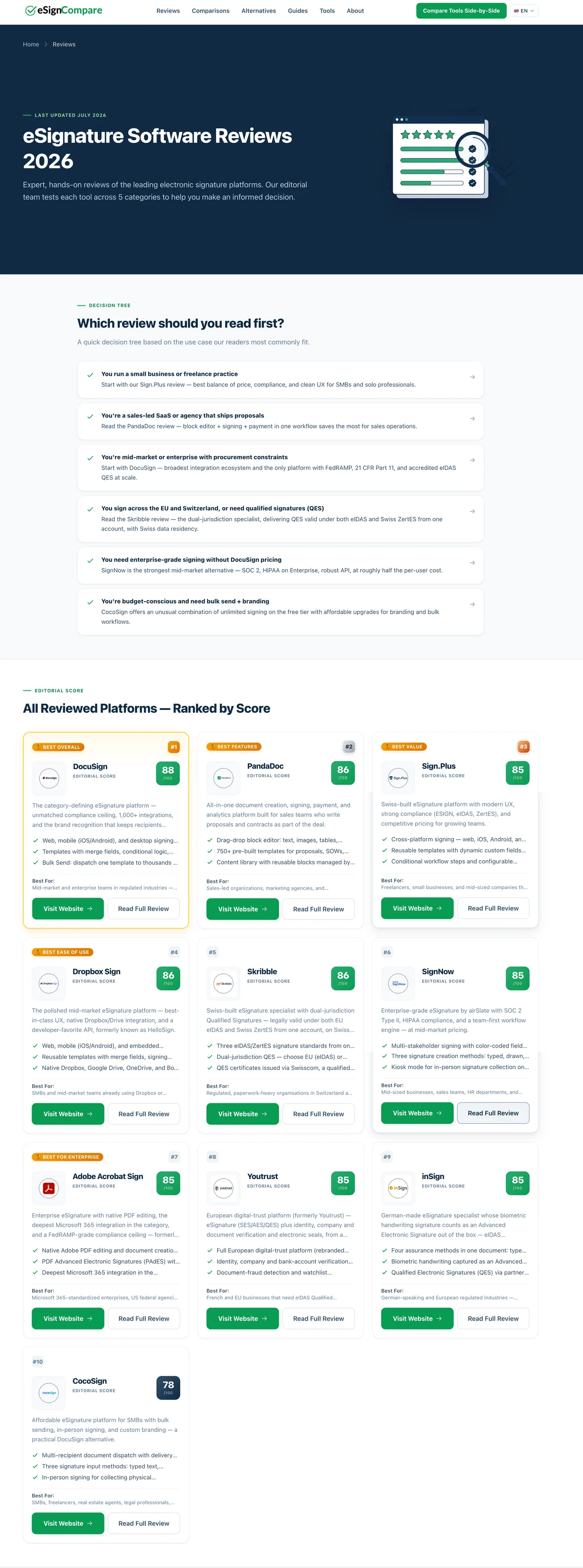 eSignCompare — screen 2