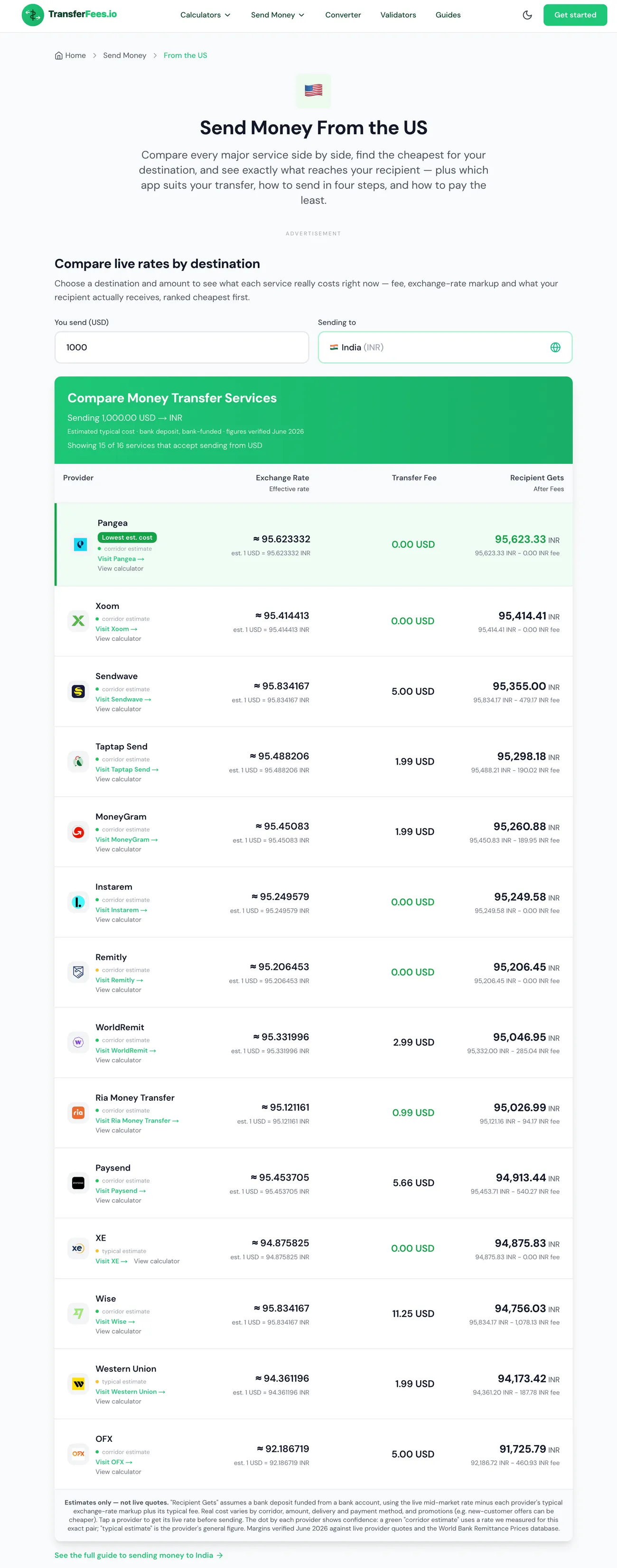 TransferFees — screen 2